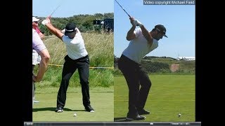 Jon Rahm golf swing  Long Iron faceon amp downtheline July 2017 [upl. by Houser]