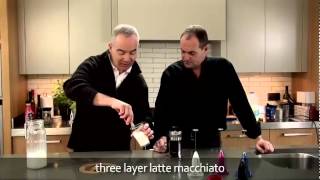 aerolatte  milk frother makes three layer caffè latte macchiato [upl. by Goodkin]