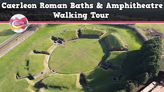 CAERLEON ROMAN BATHS amp AMPHITHEATRE WALES  Walking Tour  Pinned on Places [upl. by Minny]