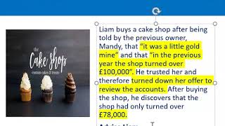 How to apply misrepresentation Liam cupcake scenario [upl. by Mali]