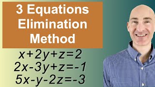 Solving Systems of 3 Equations Elimination [upl. by Aicyla]