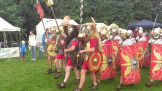 Roman Reenactment at the Amphitheatre in Caerleon Marching In [upl. by Iur641]