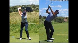 Justin Thomas golf swing  Long Iron faceon amp downtheline July 2017 [upl. by Trojan553]