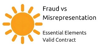 Fraud vs Misrepresentation  Other Essential Elements of a Valid Contract  CA CPT  CS amp CMA [upl. by Bartolome457]